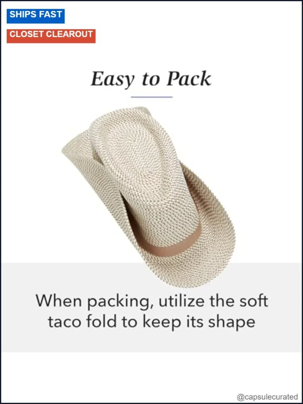 UPF 50+ Packable Fedora Sun Hat with Wide Brim